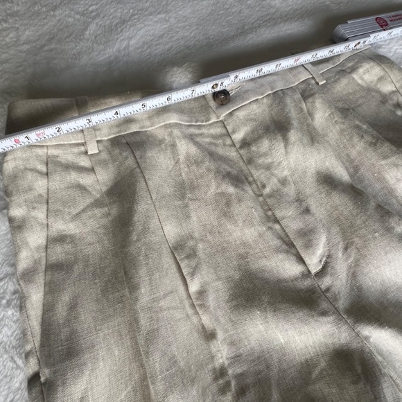 Banana Republic High Rise Palma Straight Leg Linen Pant Size 12 in Natural Color - Picture 5 of 16